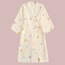 Japanese JULIPET Nightdress Women Summer Cotton Gauze Kimono Spring and Autumn Thin Home Clothes Summer Bathrobes Pajamas I