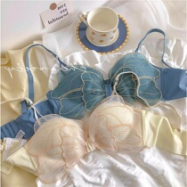 JAPANESE JULIPET UNDERWEAR WOMEN LACE BOW GATHERED STRAPLESS RIMLESS SUMMER THIN BRA SEXY