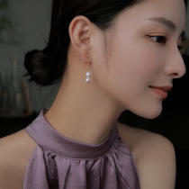 Natural baroque pearl ear clip female pierced ears earrings female summer high-end light luxury mosquito coil plate earrings super fairy
