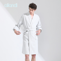 AILANDI cotton diagonal stripe jacquard towel dressing home morning gown bath skirt couple bathrobe bathrobe