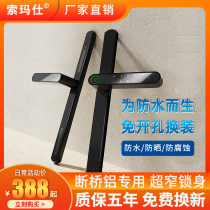 Broken bridge aluminum alloy courtyard door double-sided fingerprint lock outdoor waterproof KFC sliding door translation door password lock