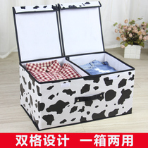 Large double cover clothing storage box Fabric covered foldable underwear clothes desktop storage and finishing storage box