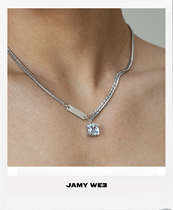 JAMY WEE original Zhou Keyu with couples 925 silver tray zircon pendant hypoallergenic titanium steel necklace