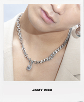 JAMY WEE original INTO1 Mika Liu Zhanghe Derui with zircon silver pendant titanium steel necklace Reservation