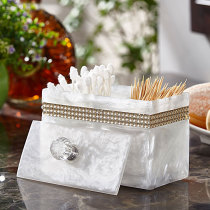 European simple Nordic cotton storage box Cotton Box Cotton Box living room creative toothpick storage box resin toothpick box