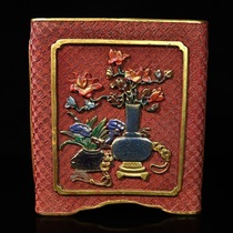 Old Tibetan Old Beijing lacquer color drawing Ping An Fugui Fang Pen Holder Wenfang Four Treasure Lacquerware Pen Holder