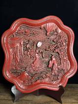 Folk Collection Old Tick Red Lacquer Anise Trays Home Pendulum diameter 41 cm