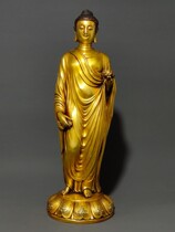 Folk Collection Old Copper Fidelity Gold Standing for Sakyamin Guanyin BodhisattBodhisattBodhisattva Sakimani Buddha Sakyamin Buddha