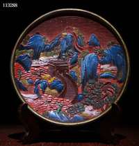 Folk Collection Old and red lacquered ware Painted Dining Room Home Swing