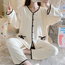 Monthly clothes Summer thin postpartum cotton July 8 pregnant women hospitalization summer loose autumn feeding nursing pajamas Summer