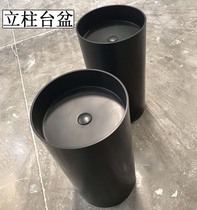 Black column basin wash basin integrated washbasin floor toilet vertical column type artificial stone basin wash table