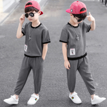 Boy summer clothes 2022 new net red thin section short sleeve ocean gas tide boy clothing spring clothing trendy sports children suit