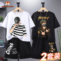 Boy Suit Summer Short Sleeve Tide Boy Clothing Handsome 2021 New Boy CUHK Scout Childrens clothes Summer clothes