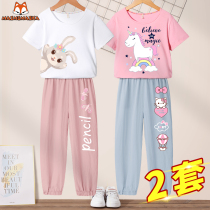 Girls Summer Suit 2022 New Girl Children Great Boy Sports Clothes Short Sleeve Children Clothing Trendy Ocean Air Summer Clothing