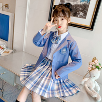jk uniform girl Autumn dress genuine suit suit jacket childrens skirt subnet red summer dress Spring and Autumn 10 years old academy style