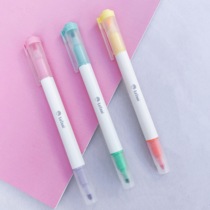 Le Tsai Wenchuang double-head highlighter matte hipster Classic 6-color marking notes