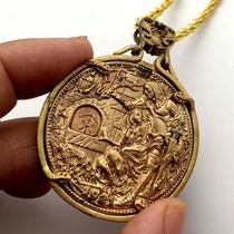 1921 Movable organ Holy Grail Wandering coin Brass pendant commemorative medal Vintage copper silver knight sword coin