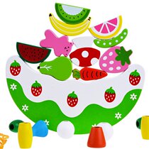 Puzzle laminated Leaf fruit wearing Pearl Moon balanced wood hand-eye coordination 10 months Beads Kindergarten Toy Wooden