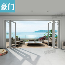 Aluminum alloy glass folding door bathroom kitchen living room balcony shop office building partition door household sliding door