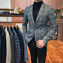 Mr. Lusan Mens Winter Wool Slim Chiroe Suit British Japanese Harajuku Casual Suit Jacket