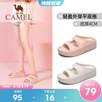  Camel brand camel womens shoes 2021 summer beach shoes vacation style wear flat slippers female summer muffin female drag