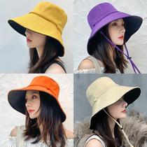 2021 new net red fisherman hat female summer Korean version Japanese double-sided hat sunscreen hat visor hat male