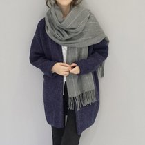 Korean version of small fragrant wind plaid scarf female winter students Joker shawl thick scarf cute girl heart collar