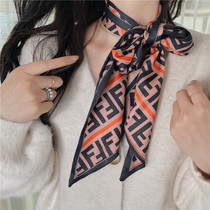 Korean fashion small scarf ladies decoration professional decoration retro Joker long silk scarf long belt hair band