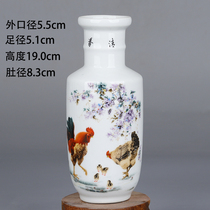 Daqing Guangxu annual pastel pastel big luck chicken pattern small stick croquet bottle new antique porcelain antique
