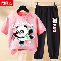Girl Summer Clothing Suit Children Panda 2022 New Ocean Air Short Sleeve Girl Clothes Children Sportswear Summer
