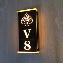 Hotel luminous house number led acrylic with light Hotel box KTV room digital number Apartment light card customization