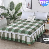 Bed skirt single piece of cotton thick old coarse cloth Simmons bed cover dust and non-slip cotton bed skirt cover can be customized in summer