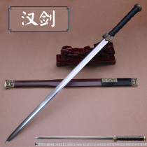 Clip Steel Covered Earth Burning Blade Han Sword Eight Faces Feather swords Sword Hands Pattern Steel Tang Sword Sword Knife Sword Unopened Blade