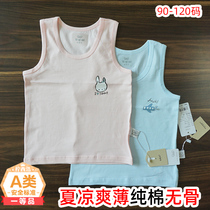 2021 summer Iceland cotton vest for boys and girls thin cotton sling breathable thin soft summer cartoon vest 90-120