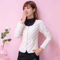 Down liner woman slim body slim inner wear bottom down jacket mother autumn and winter close body warm long sleeve low collar vest