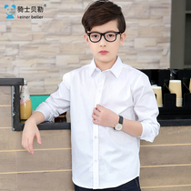 Childrens clothing Garage boy white long sleeve shirt pure cotton CUHK child spring summer style student performance shirt childrens school uniform