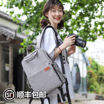 Camera photography bag SLR micro single camera backpack Canon Sony Fuji Nikon lens shoulder travel light waterproof shockproof sports leisure computer men and women universal cross storage bag