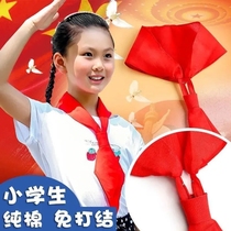 Knotting-free zipper red scarf for elementary school students and junior high school students are suitable for one pull and one buckle