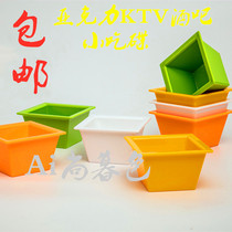 Creative acrylic snack plate square plastic snack dish restaurant sauce bowl fruit plate KTV table