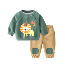 Baby spring and autumn suit boys sports sweater pants two-piece set children female autumn Foreign one-year-old baby clothes