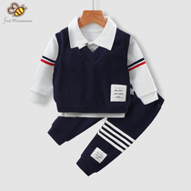 Boys suit new autumn childrens clothes three-piece mens clothing spring and autumn boys and girls dress autumn