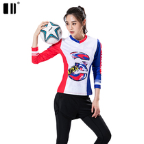 (Thickened and high-elastic) Autumn and winter new single and even badminton uniforms womens long-sleeved tops T-shirts quick-drying tennis uniforms