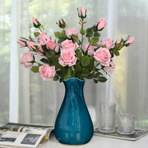 Feel moisturizing rose fake flower simulation flower high-grade living room decoration flower silk flower table high-end flower decorative flower