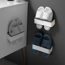 Bathroom wall-mounted trailer rack-free storage rack toilet shoe rack dormitory sandals finishing rack Wall hanger