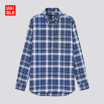 Uniqlo Mens high-quality long-staple cotton plaid shirt (Uniqlo Senior shirt”) 436431