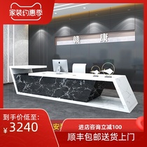Company reception desk Paint hotel beauty salon cashier bar Reception desk Imitation marble consulting Welcome desk