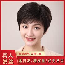 Wig female simulation light and breathable wig is not sultry repair and age reduction wig female summer middle-aged mother short curly hair