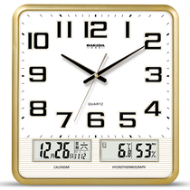 Mute wall clock living room calendar clock simple fashion home clock Wall watch modern electronic Square Quartz clock