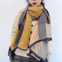 2020 spring new scarf female Korea East Gate cotton linen winter Korean version of versatile color color vintage scarf