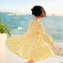 Amybaby girl lace floras lace floras lace dress spring new long sleeves princess dress Children foreign air dresses